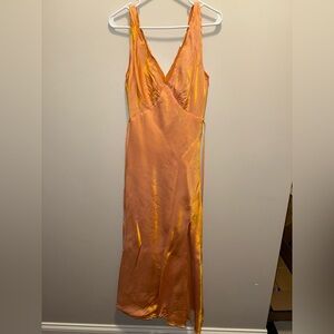 Peppermayo Goldfish Orange Shimmery Maxi Dress